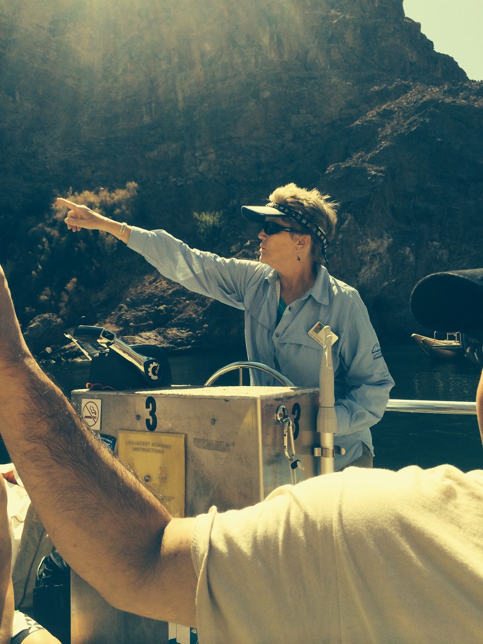 Tour guide on raft