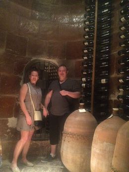 Photo of At Oller del Mas Winery in Montserrat. In the fermentation rooms built in the 13th century. , Heather D - November 2015