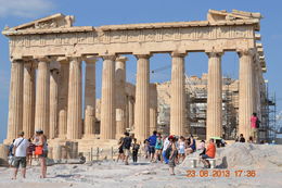 Photo of Acropolis in Athens In the photo is my wife Guiolanda, at the Acropolis the woman with the red hat, we were with the Tour finding out the history of this amazing relic , paulkondos - August 2013