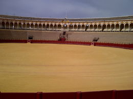 Photo of bull fighting ring Tour visit to the bullfighting Ring in Seville. Very interesting to know how a bullfight takes place. Right from the time the matador enters the ring. A very good museum inside the ring gives us ... , jas - June 2012