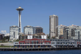 Photo of Day trip to Seattle from Victoria Skyline of downtown Seattle with Space Needle, taken from the waterfront - December 2011