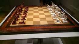 Photo of Nazi Chess Set This is a Nazi chess set taken in the Rijksmuseum. On the borders there is inscriptions of the countries they conquered. , Fuad A - October 2014