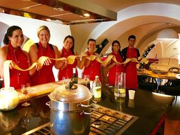 Photo of Best cooking class in Italy! Fabulous food and plenty of wine! My daughters and I and new friends rolling out our homemade pasta. It was all so delicious. Too much food however, we ate it all!! Great wine too! So much FUN! , Julie M - June 2016