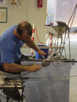 Photo of Murano Glass artist. Glass artist creating a new piece. , Jose - September 2016