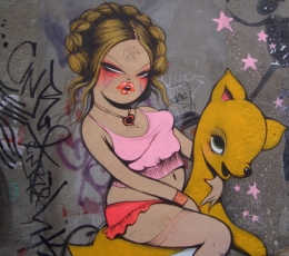 Photo of Barcelona Graf #2 This is by the French street-artist Miss Van, and it's a really well-know piece., RobC - September 2010