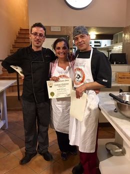Photo of Maddies Certificate of Completion of the Florence Cooking Class Maddie, Daniel and Giuseppe , Loida P - June 2016