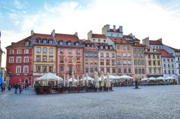 Photo of Market square. Bars and restaurants line the colouful square in Warsaw's reconstructed old town. , David Lally - October 2015