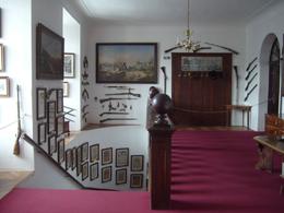 Photo of Main Staircase This is the main staircase with pictures that have been painted by the current owners grandfather. By the way, the current owner is 80 years old., Karl G - February 2009