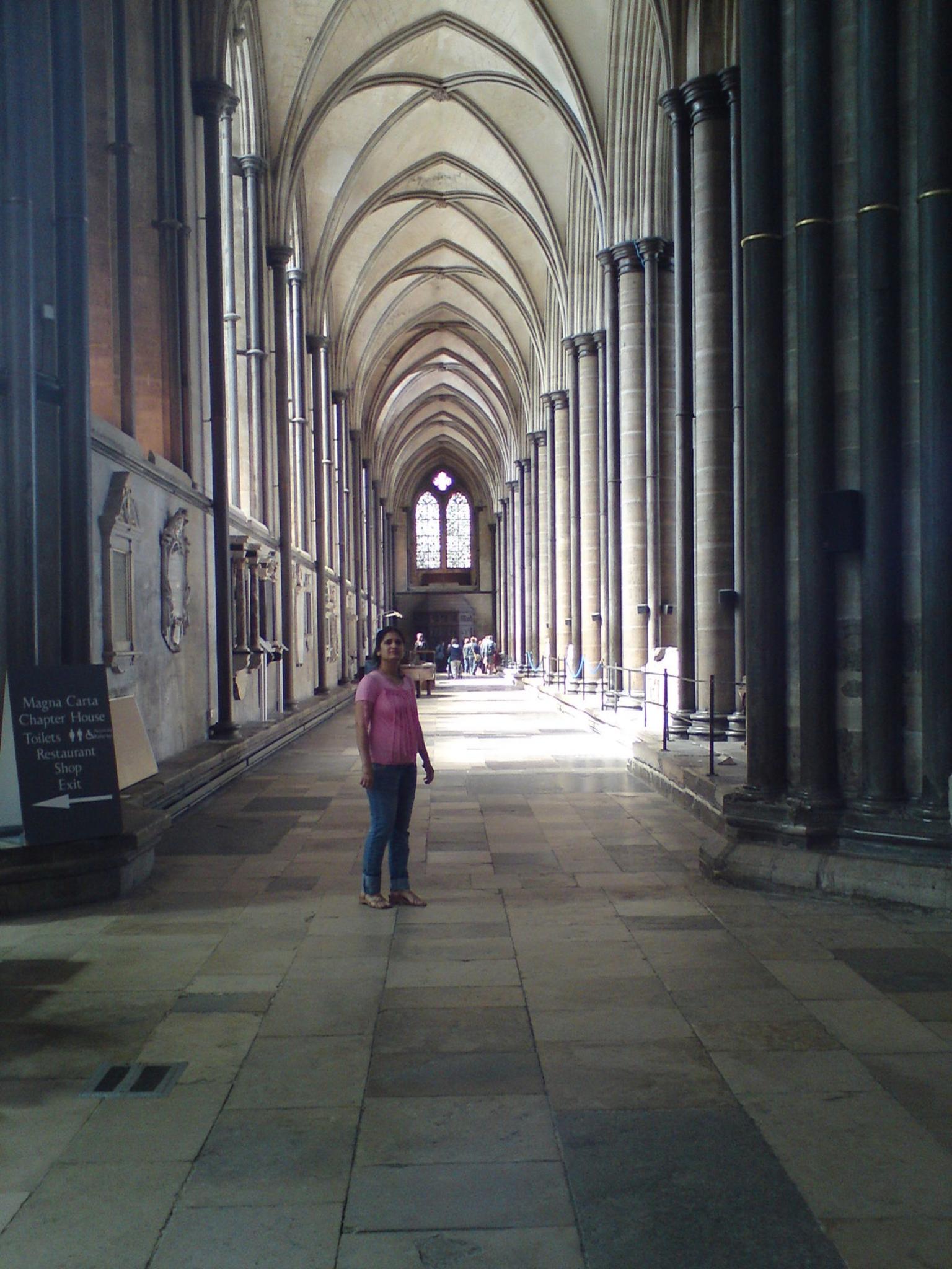 the side hall way of cathedral at salisbury