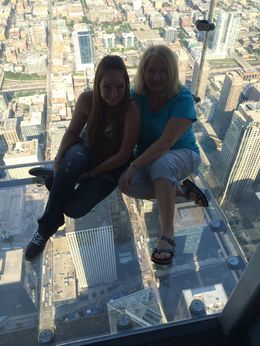 Photo of Having fun on the ledge Gloria Deatherage from Springfield, IL and Sara Hooberry from San Jose, CA. Just chilling on the ledge. , Gloria D - August 2015