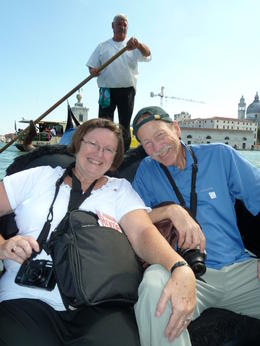 Photo of Gondola in Venice We had six in our group so we were able to have our own gondola my parents in this photo loved this part of our tour. , Jennifer S - August 2011