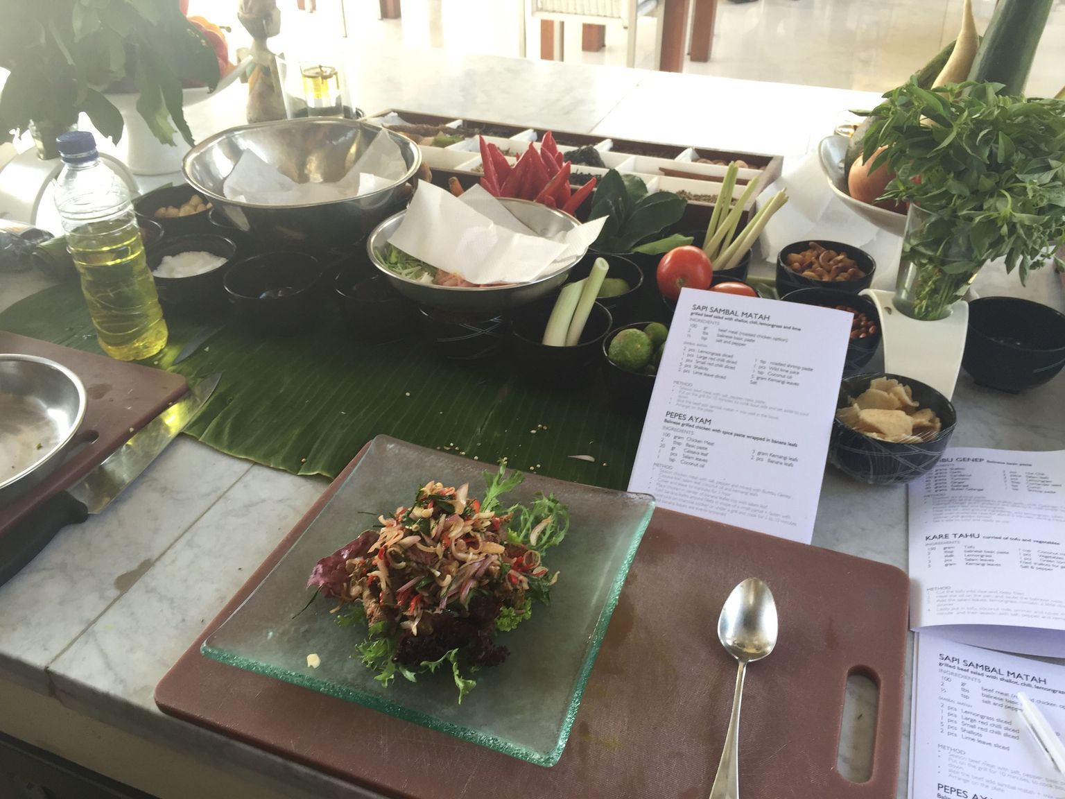 Preparing a salad