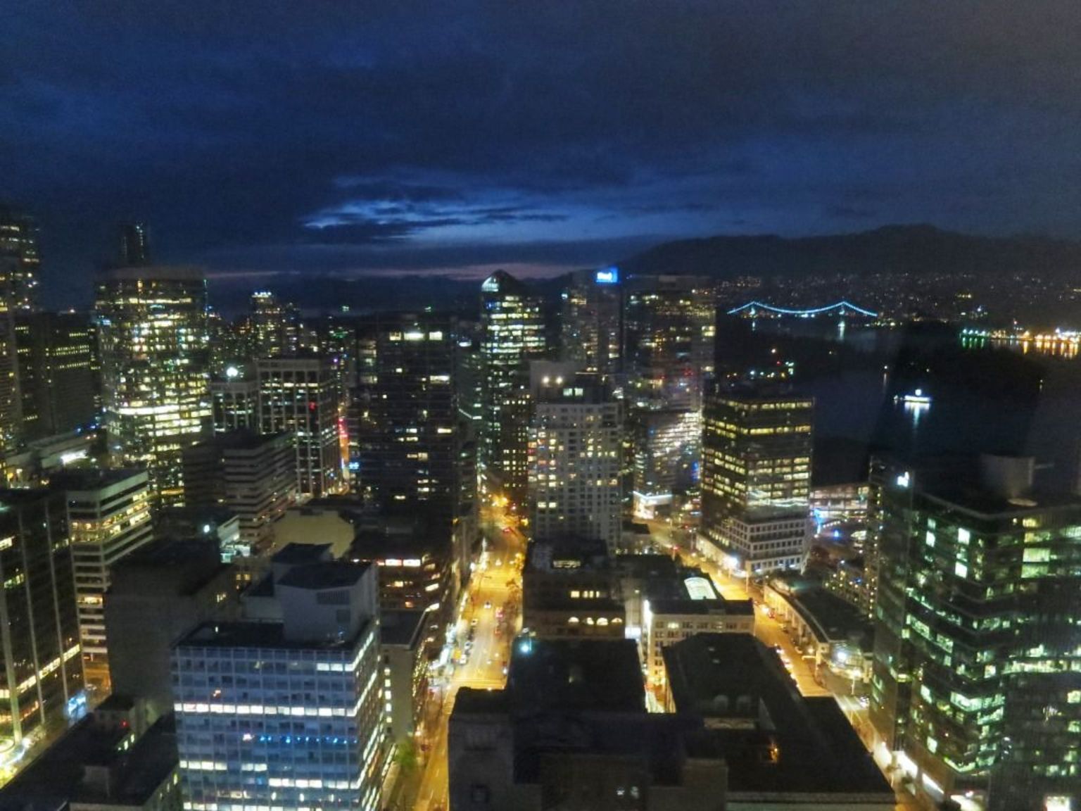 View from Vancouver Lookout at night