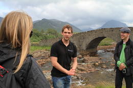 Photo of Colin - our tour guide This is Colin, our tour guide, telling us the story of how to retain your youth from the river behind him. , Kylie M - July 2013