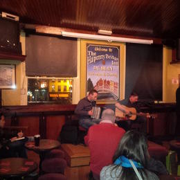 Photo of Private Music Session The boys giving us a lesson on how to define between jigs and reels. and quot;Sausages, sausages, sausages. and quot; , Jeff S - November 2014