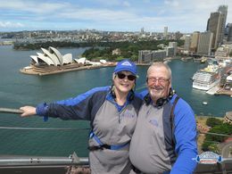 Photo of On top of the World, or at least Sydney Steve and Lynn Palmer on the top. We made it and neither wanted to turn back or had jelly legs. , Stephen P - May 2015