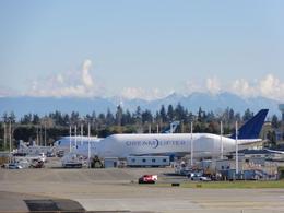 Photo of Future of Flight Aviation Center Future of Flight: The Dreamlifter plane which brings parts for the 787 to the factory, John C - November 2010