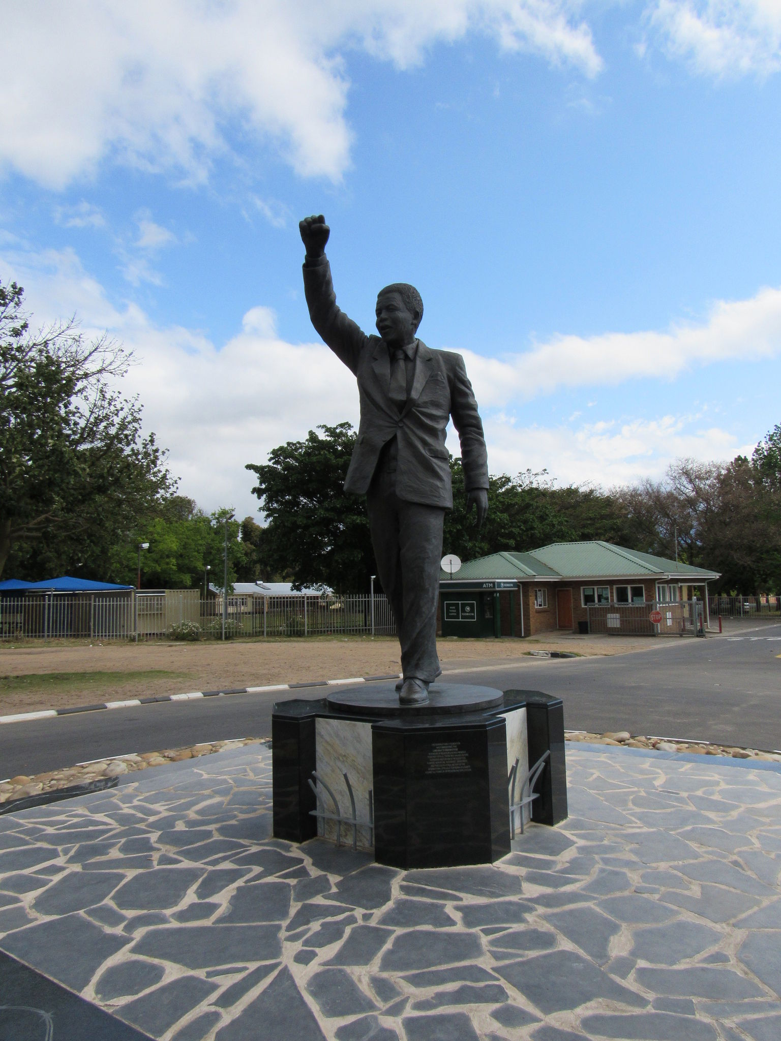 Nelson Mandela statue at Victor Verster prison where he was finally release