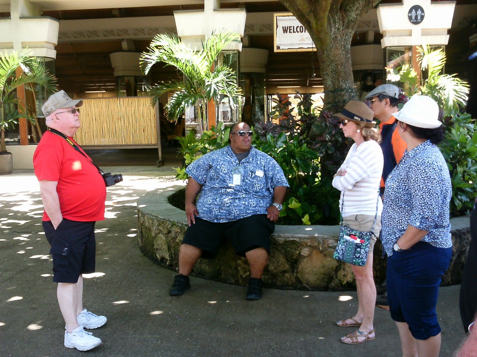 Gonzo  tour group members at The Polynesian Cultural Center.