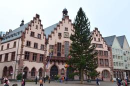 Photo of Romerberg. The town hall behind the christmas tree in Romerberg square. , David Lally - December 2014