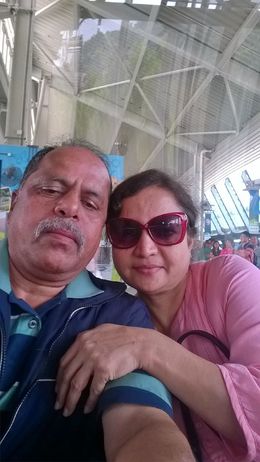 Photo of Cable car station kalpana and srinivas at the entry of cable car station enroute to Lantau village , Iyer - August 2016