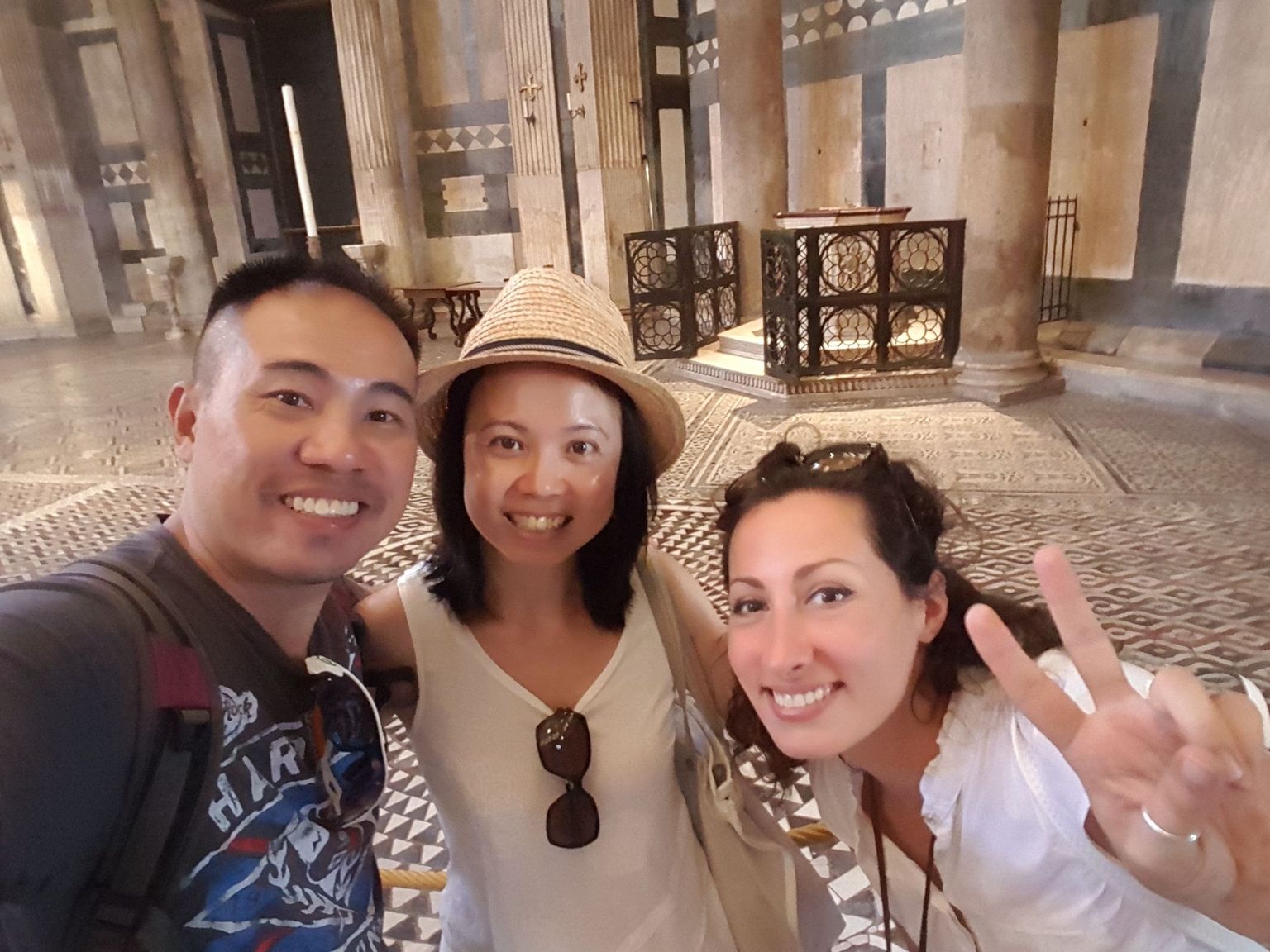 In Florence Baptistery with guide, Giulia.