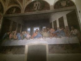 Photo of Last Supper by Da Vinci Just one of the photos I took of the beautiful painting by Leonardo da Vinci. Even the corners of the ceiling were amazing tromp l'oeil. I love Italian art. Did you know these walls were protected ... , Kristyne T - August 2016