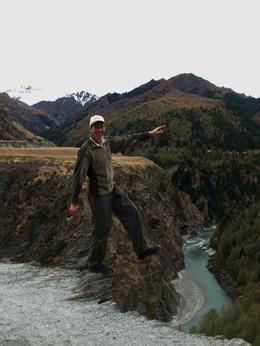 Photo of Wolfie on the Edge! What some guides will do to get away from two screaming women! (at Skippers Canyon), Suzanne - October 2009