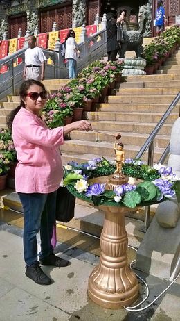 Photo of arrival at Ngong Ping station in lantau island kalpana and srinivas happily arrivingat Ngong Ping station , Iyer - August 2016