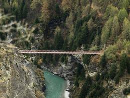 Photo of The Suspension Bridge at Skippers Canyon We were given the opportunity to walk back across the bridge after visiting the school having enjoyed a couple of glasses of locally produced wine., Suzanne - October 2009
