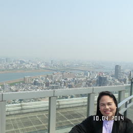 Photo of View of Osaka Skyline from Umeda The top of the Umeda Sky Building gives us a panoramic view of the Osaka Cityscape and Skyline , Catherine C - April 2014