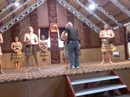 Photo of My partner Rob, who was chief of the tourists, greeting the warriors My partner was chief of the tourists and had to greet each of the 4 warriors prior to excellent performance , Jenny - December 2015