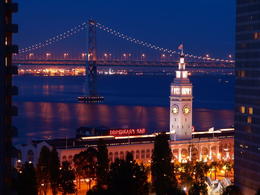 Photo of Night scene of Ferry Building & Bay Bridge Night scene of Ferry Building & Bay Bridge - April 2011