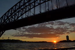 Photo of Sydney Sunset while taking the ferry from Circular Quay to Darling Harbour, passed under the Harbour Bridge , Tan S - September 2012