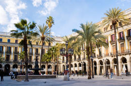 Photo of Placa Real, Barcelona Placa Real, Barcelona - famous Spanish square next to Las Ramblas - November 2011