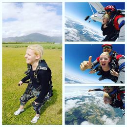 Photo of skydive collage Jumping out the plane, freefall view and safely landed photo collage. this was 8.30 am october 21st 2015... still very clear view over cairns , stephanie_heuston - October 2015
