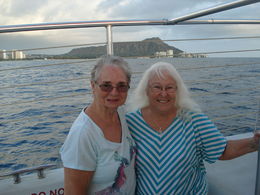 Photo of OAHU SUNSET CRUISE THIS WAS MY 84 YEAR OLD FRIEND'S LAST NIGHT ON WAIKIKI AND I WANTED TO MAKE IT MEMORABLE. IT WAS MY FIRST CATAMARAN RIDE AS WELL. THE CREW WAS GREAT! , Margaret D - February 2016