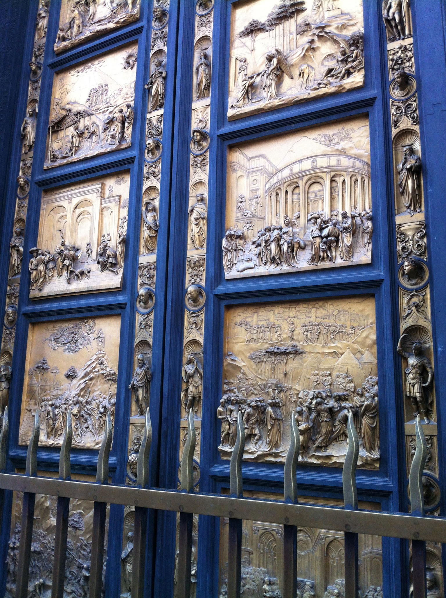 Gilded doorway to Baptismal of the Duomo