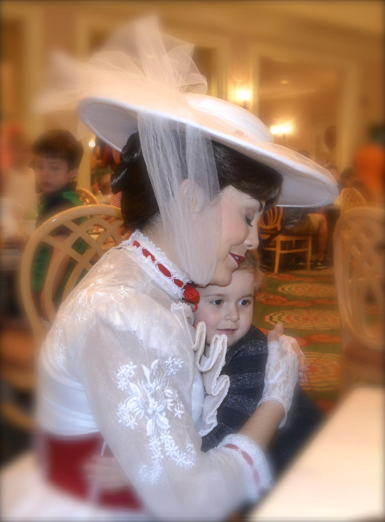 Mary Poppins giving our Princess a hug