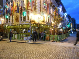 Photo of St John Gogarty's famous Dublin pub Notice that the bars have an upper floor for the musical pub crawls - there were about 25 on this pub crawl. , Barbara J K - November 2013
