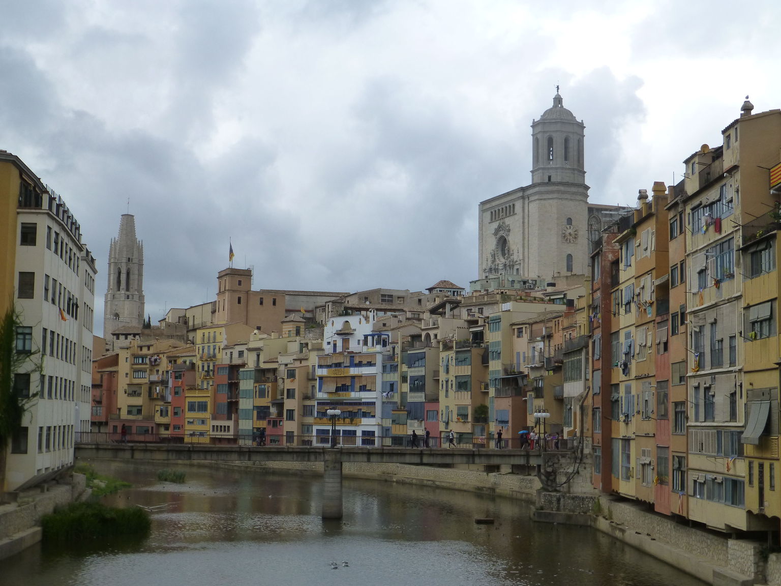 View from the Eiffel walk bridge in Girona.