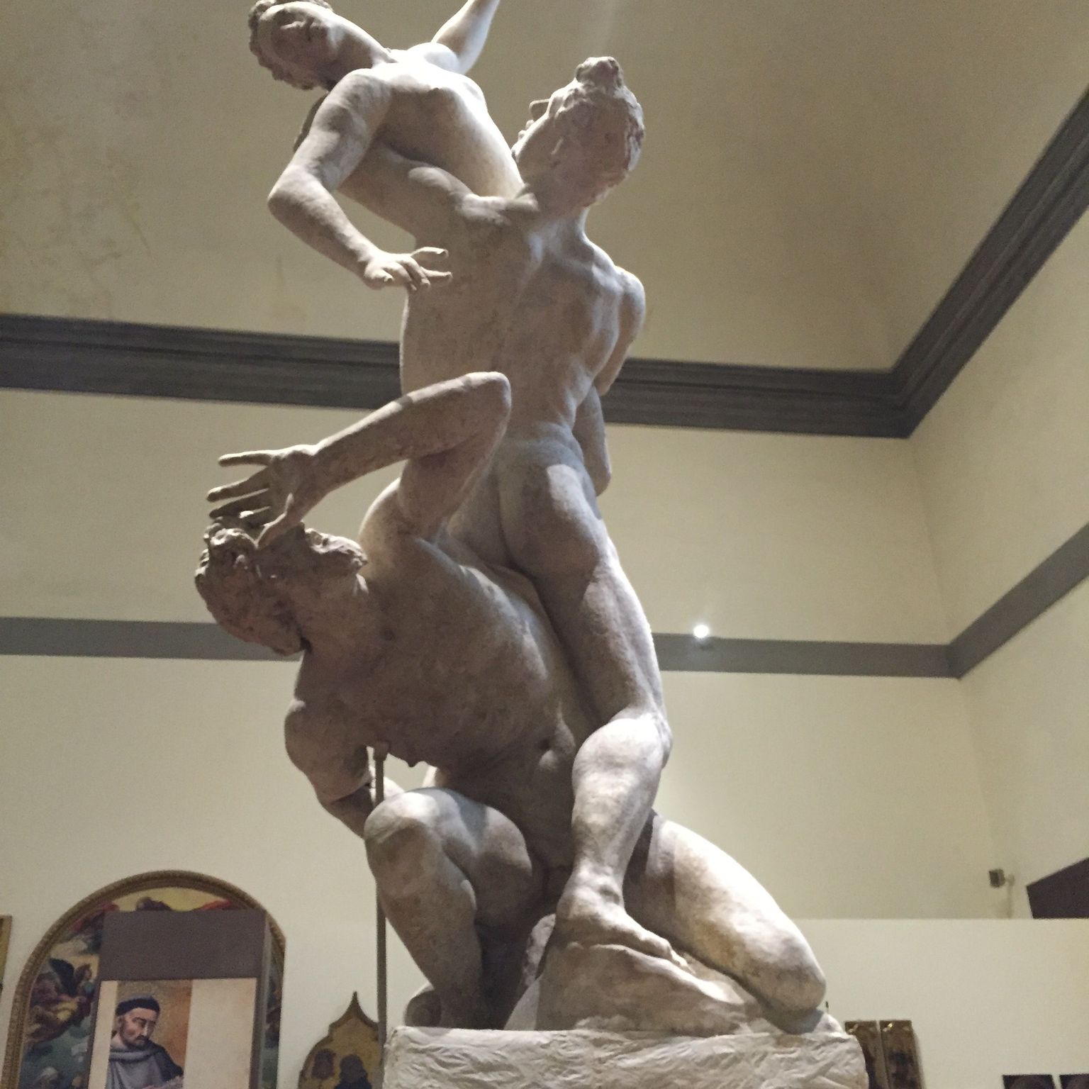 Plaster cast of the marble statue The Rape of the Sabine Women.