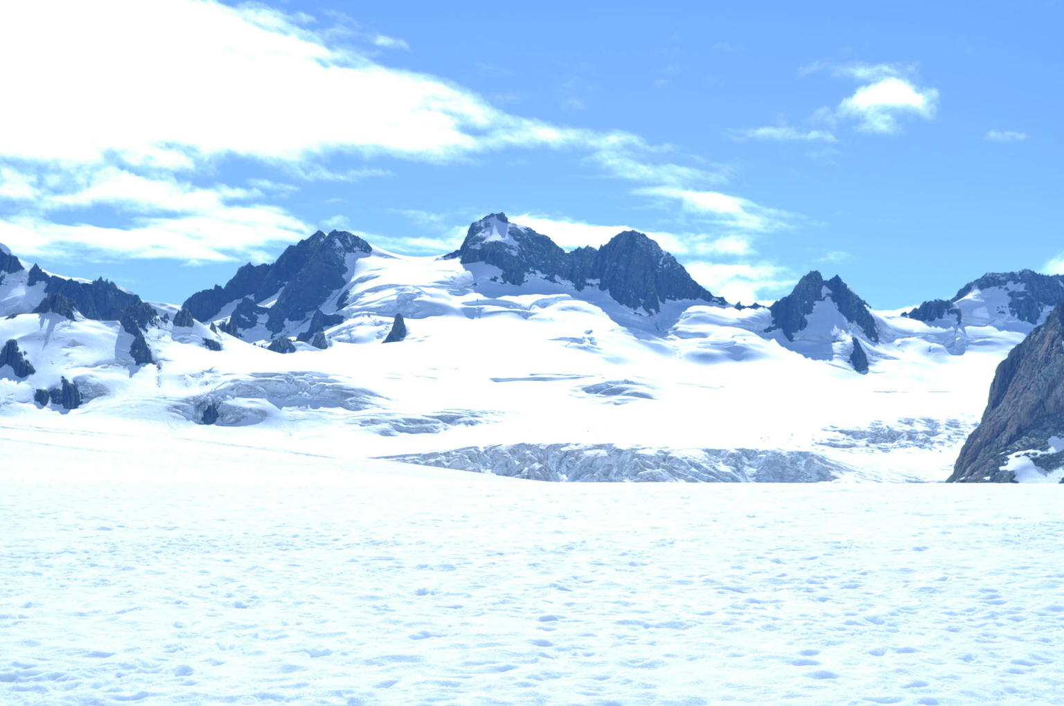 Fox Glacier View from Helicopter Snow Landing