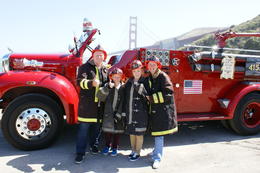 Photo of San Francisco Fire Engine Tour Family photo in front of the Golden Gate Bridge , James M - August 2012