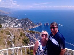 Photo of Spectacular Views on a Beautiful Island Mike and Marie at one of the breathtaking viewpoints at the top of the Capri chairlift. We are wishing we were back there right now. , Marie M - July 2015