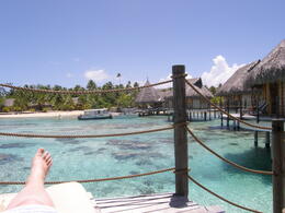 Photo of Tikehau Relaxing on the balcony of my overwater bungalow at Tikehau. , Tighthead Prop - December 2010