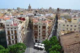 Photo of Torres de Serranos. This is the view from the top of the towers looking south. In the distance is the Miguelete tower rising head and shoulders above... , David Lally - May 2015