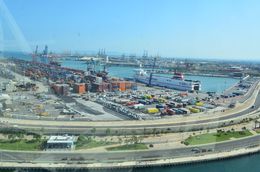 Photo of Valencia port. This picture looking down onto the port in Valencia was taken from the temporary public wheel near the beach. , David Lally - May 2015