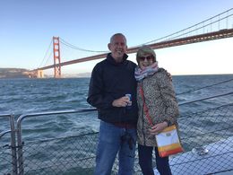 Photo of Sunset Cruise of San Francisco Bay Dusty and Ramona Hatch on the deck of the catamaran savoring the thrill of this amazing experience! , Dustin H - August 2016