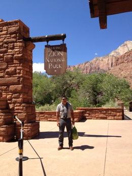 Photo of Zion Park sign There is great hiking in Zion-we did Angels landing which was the best hike i have ever done., World Traveler - October 2012